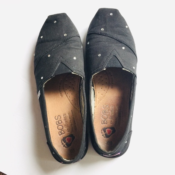 Skechers Shoes - BOBS Black Studded Canvas Size 6